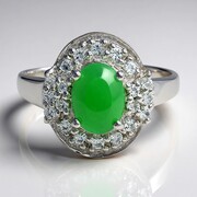 Anillo en plata con Crisoprasa imperial