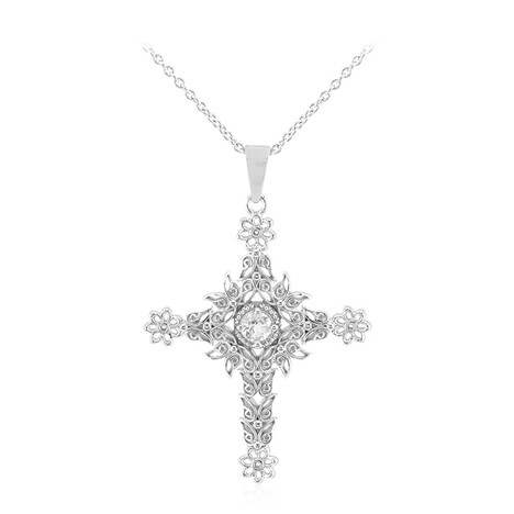 Collana in argento con Topazio Bianco