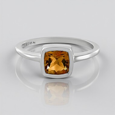 Anello in argento con Citrino Brandy