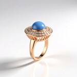 Anello in argento con Opale Blu (KM by Juwelo)