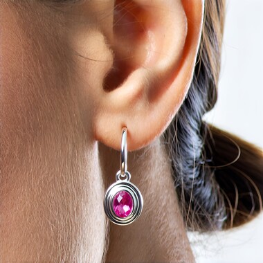 Pink Quartz Silver Earrings