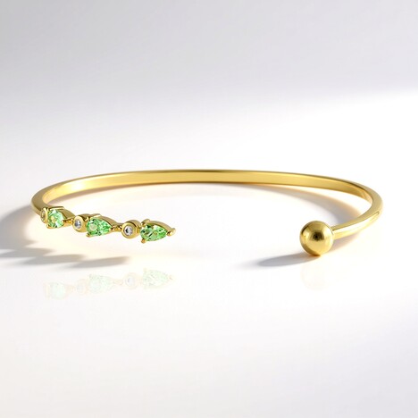 Bracciale in argento con Tsavorite della Tanzania