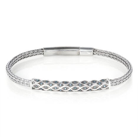 Blauer Diamant-Silberarmband