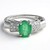 Anello placcato in platino con Smeraldo Bahia