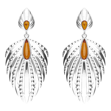 Pendientes en plata con Ámbar báltico (dagen)