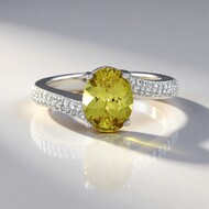 Golden Apatite Silver Ring