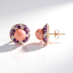 Orecchini in argento con Opale Rosa (de Melo Essence)