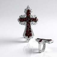 Indian Garnet Silver Ring (Dallas Prince Designs)
