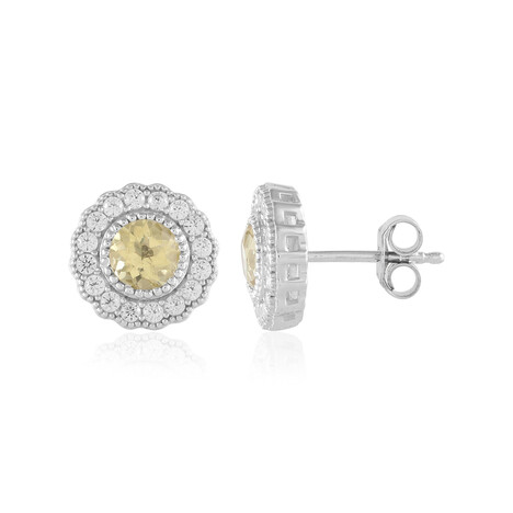 Pendientes en plata con Berilo amarillo
