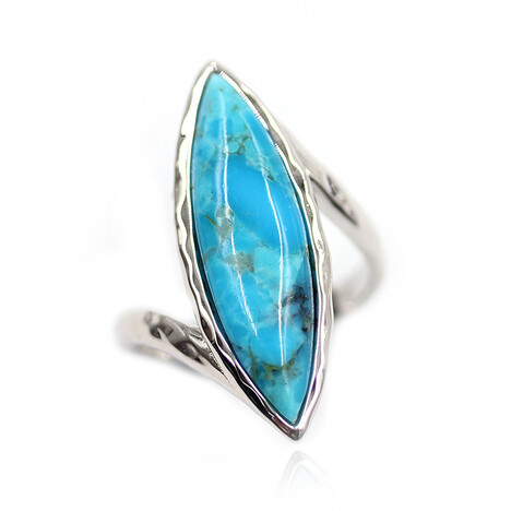 Anello in argento con Turchese Kingman Mohave Blu (Faszination Türkis)