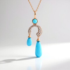 Collana in argento con Calcedonio Blu (KM by Juwelo)