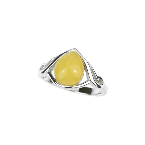 Anello in argento con Ambra Baltica (dagen)