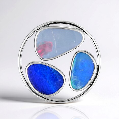 Ciondolo in argento con Doppietto di Opale (MONOSONO COLLECTION)