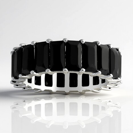 Anello in argento con Onice Nero