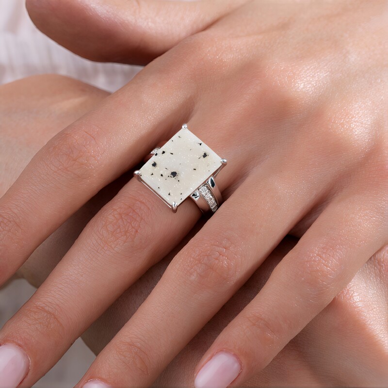 Glitzer-Achat-Silberring