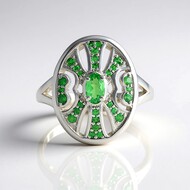 Anello in argento con Tsavorite della Tanzania