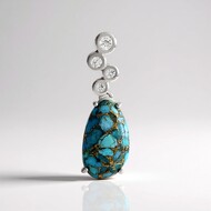 Pendentif en argent et Turquoise bleue cuivrée de Mohave (Faszination Türkis)