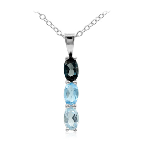 Collana in argento con Topazio Blu Londra