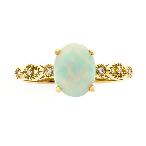 Anillo en oro con Ópalo Welo AAA