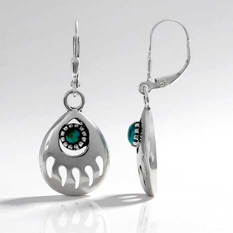 Boucles d'oreilles en argent et Turquoise bleue de Mohavie (Jones Lee)