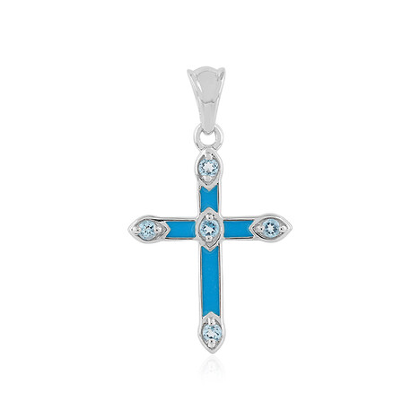 Himmelblauer Topas-Silberanhänger