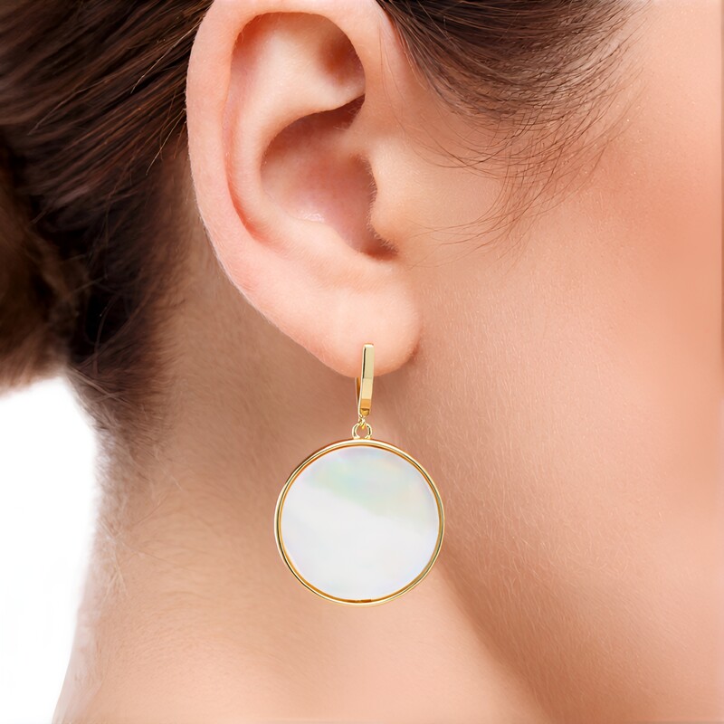 Perlmutt-Silberohrringe