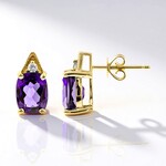 Boucles d'oreilles en or et Améthyste