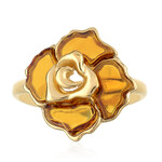 Zilveren ring met een cognac Baltische barnsteen (dagen)