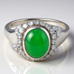 Anello in argento con Crisoprasio Imperiale
