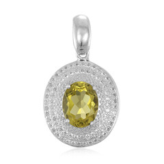 Pendentif en argent et Quartz olive
