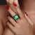 Zilveren ring met een smaragdgroene kwarts
