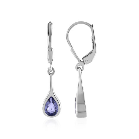 Tansanit-Silberohrringe