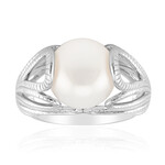 Zilveren ring met een Witte zoetwater kweekparel (Michelle Albala)