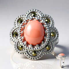 Anello in argento con Opale Rosa (Annette classic)