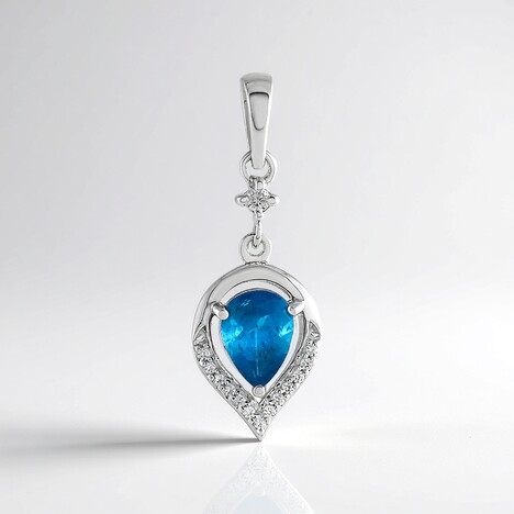 Ciondolo in argento con Apatite Blu Neon