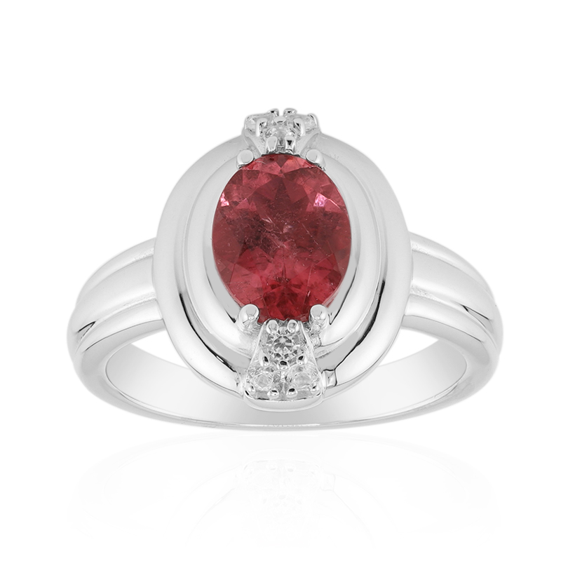 Anello da cocktail vintage in oro giallo 18K con tormalina rosa (12ct Anello da cocktail vintage in oro giallo 18K con tormalina rosa (12ct