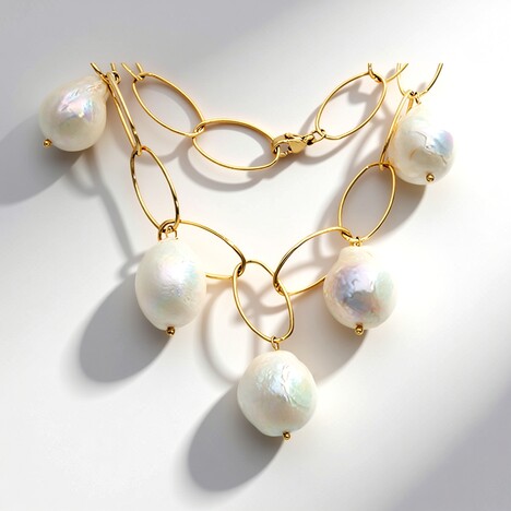 Collana con Perla d'Acqua Dolce Bianca