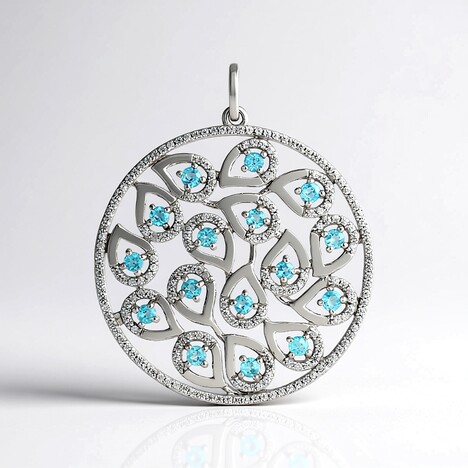 Ciondolo in argento con Apatite Blu