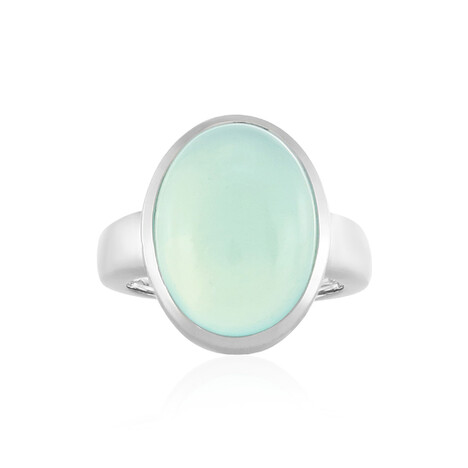 Anello in argento con Calcedonio Acqua