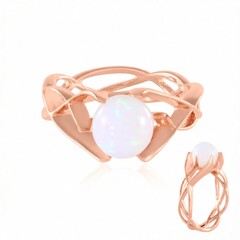 Anello in argento con Opale di Welo AAA (de Melo Essence)