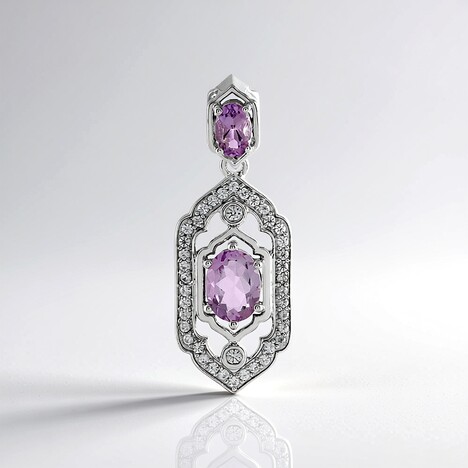 Ciondolo in argento con Ametista Rose de France