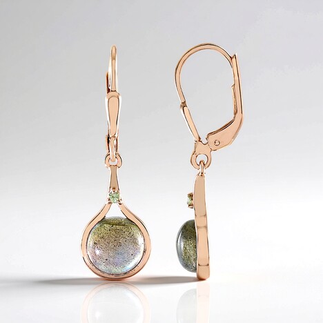 Orecchini in argento con Labradorite Verde Maniry (KM by Juwelo)