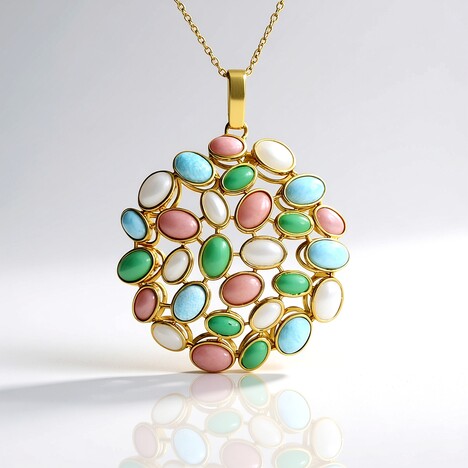 Collana in argento con Crisoprasio (KM by Juwelo)