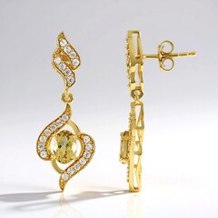 Orecchini in argento con Berillo Giallo