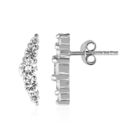 Weißer Topas-Silberohrringe