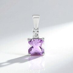 Ciondolo in argento con Ametista Rose de France