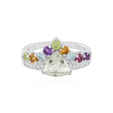 Grüner Amethyst-Silberring