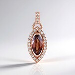 Pendentif en argent et Zircon rose (Adela Silber)