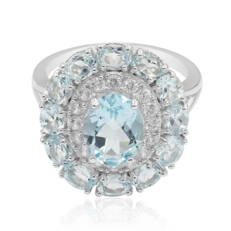 Anello in argento con Topazio Blu Cielo