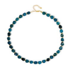 Collier en argent et Apatite bleu néon